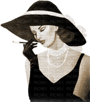 soave woman vintage fashion hat pearl smoke sepia - Free PNG
