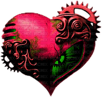 Steampunk.Heart.Green.Pink - kostenlos png