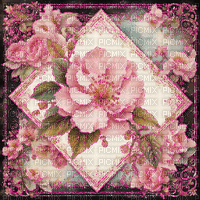 springtimes vintage animated pink flowers fond - Gratis geanimeerde GIF