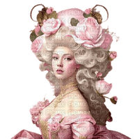 Woman Vintage Fantasy pink roses - ilmainen png