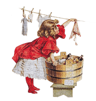 Mädchen, Girl, große Wäsche, Vintage - безплатен png