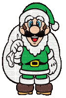 Mario Christmas - Animovaný GIF zadarmo