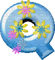 Q floral - GIF animado gratis