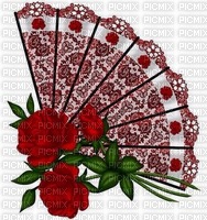 Eventail rose rouge - png gratuito