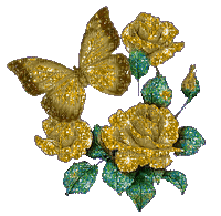 Golden butterfly - Ilmainen animoitu GIF