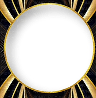 Frame.Circle.Gold.Black.Victoriabea - Free PNG