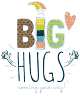text big hugs coming your way - ücretsiz png