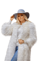 Femme avec un manteau blanc et un chapeau - png grátis
