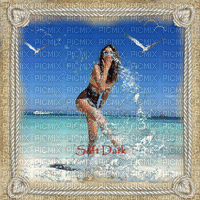 woman in a beach - Δωρεάν κινούμενο GIF