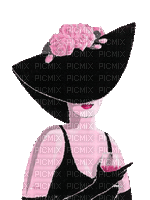 dolceluna woman hat flower gif glitter animated - Gratis animeret GIF