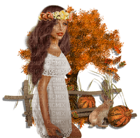 Woman. Fall. Autumn. Leila - 免费PNG