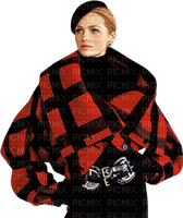 kvinna-röd-jacka kappa - PNG gratuit