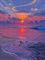 pretty sunset over the ocean pixel art - Free PNG