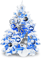 soave deco christmas tree snowman black white blue - PNG gratuit