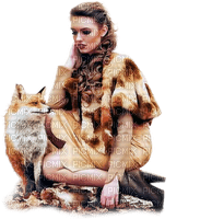 femme avec renard.Cheyenne63 - PNG gratuit