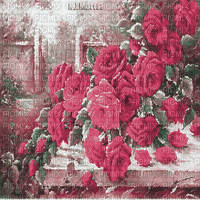 Y.A.M._Vintage background roses - GIF animado grátis