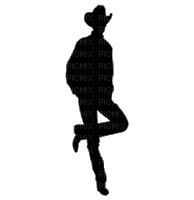 Leaning Cowboy Silhouette - Бесплатный анимированный гифка