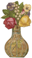 Blumen, Vase, Vintage, gelb - δωρεάν png