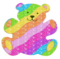 Rainbow Teddy - GIF เคลื่อนไหวฟรี
