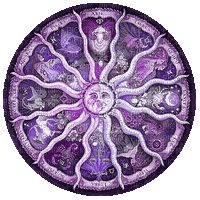 soave background circle animated zodiac purple - Δωρεάν κινούμενο GIF