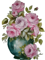 Rosen, pink, Vase, Vintage