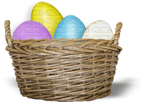 Basket.Eggs.Yellow.Purple.Blue.White.Brown - 免费PNG