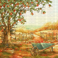 soave background animated vintage aplle tree - Free animated GIF
