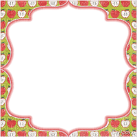 soave frame apple fruit  red green - 免费PNG