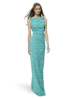 woman turquoise Nitsa Papacon - png ฟรี