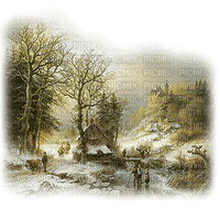 fondo  paisaje invierno vintage dubravka4 - kostenlos png