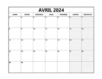 loly33 calendrier avril - darmowe png