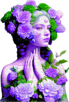 Woman purple green - PNG gratuit