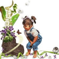 Kaz_Creations Baby Enfant Child Girl Deco Garden - png gratis
