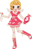 candy girl pink anime - Free PNG