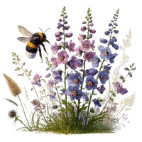loly33 fleur abeille - png grátis