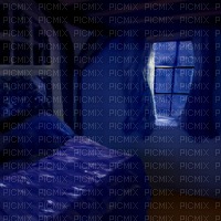 Dark Blue Bedroom at Night - Free PNG