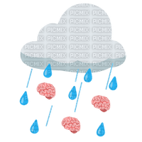 Emoji Kitchen cloud raining brains - png gratis