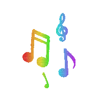 notes music animated rainbow - GIF animé gratuit