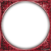 soave frame vintage circle ornament red - 免费PNG