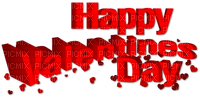 Happy Valentine's Day.Text.Hearts.Red - 免费PNG