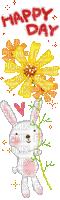 flower fleur blossom blumen deco tube    spring printemps     gif anime animated animation  summer  fleurs text day bunny - GIF animé gratuit