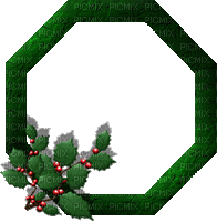 Christmas green frame cadre octagon sunshine3 - GIF animé gratuit