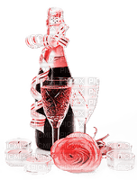 soave deco new year glass flowers  rose bottle - PNG gratuit