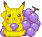 pikachu eating grapes - GIF animasi gratis