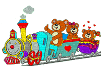 teddy bear fun sweet train zug toy gif anime animated animation tube deco - Darmowy animowany GIF