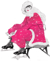 soave woman vintage christmas winter art deco - PNG gratuit