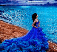 woman in blue-NitsaP - Ingyenes animált GIF