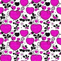 Pink and black sparkle hearts - GIF animate gratis