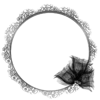 frame-round-black-flowers - PNG gratuit