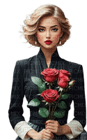 Woman Red Rose - Bogusia - безплатен png